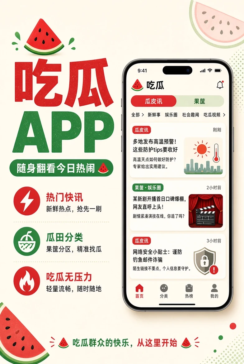 吃瓜APP移动端界面